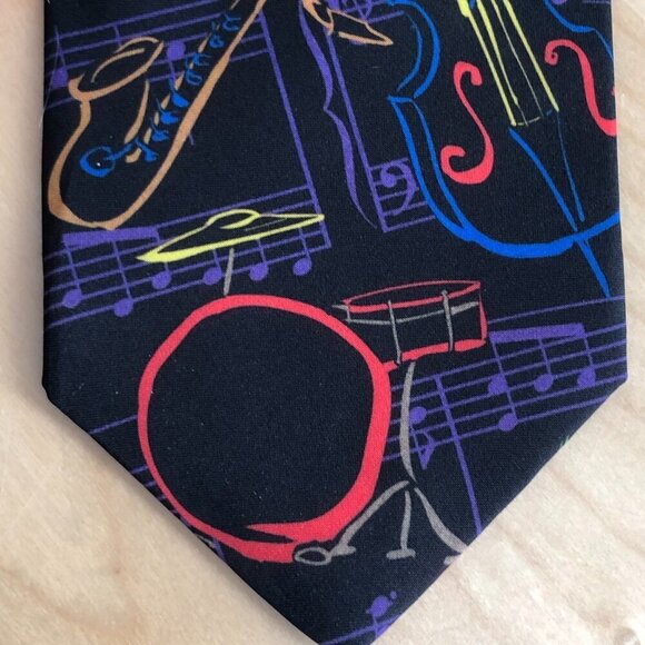Vintage 1995 Ralph Marlin Jazz Musical Instruments Necktie - Picture 7 of 8